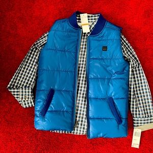 NWT boys Size 7 Calvin Klein Button Down w/Vest set
